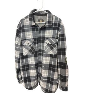 Freedom Foundry Fleece Lined Shirt Jacket Shacket Size XXL Gray Side Pockets
